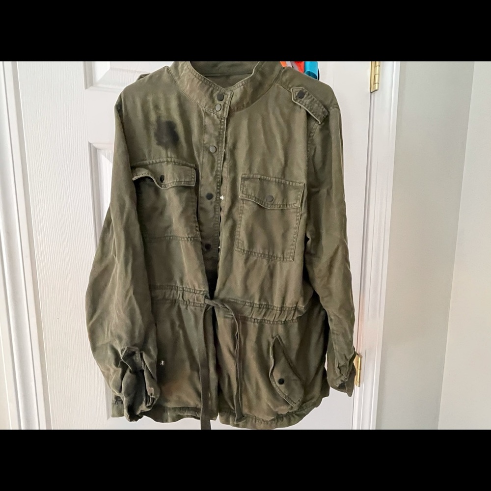 Loft Green Utility Jacket Pull String Waist - image 1